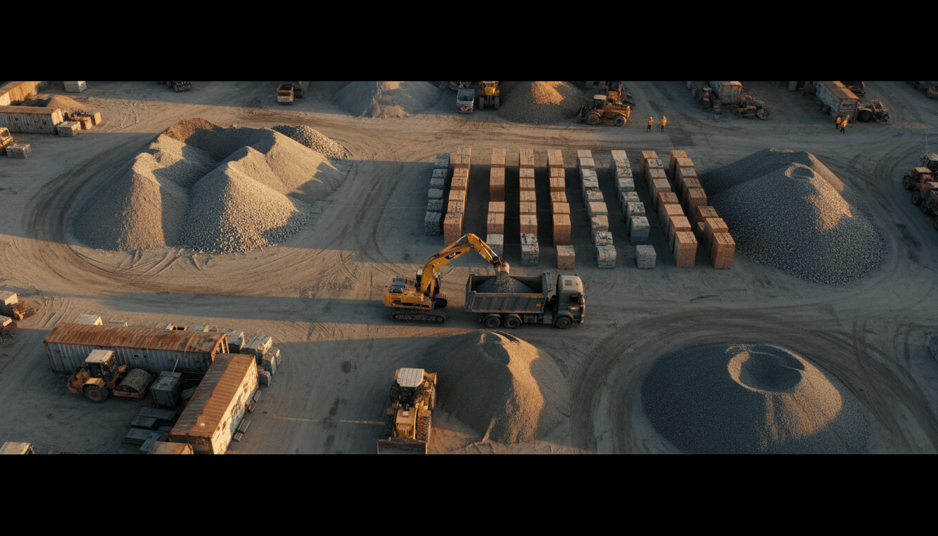 Dump truck dumping a load of dirt at a construction site